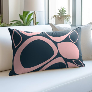 Moderne stijlvolle Navy Soft Pink Abstract Pattern Accent Kussen