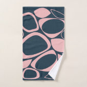 Moderne stijlvolle Navy Soft Pink Abstract Pattern Bad Handdoek (Handdoek)