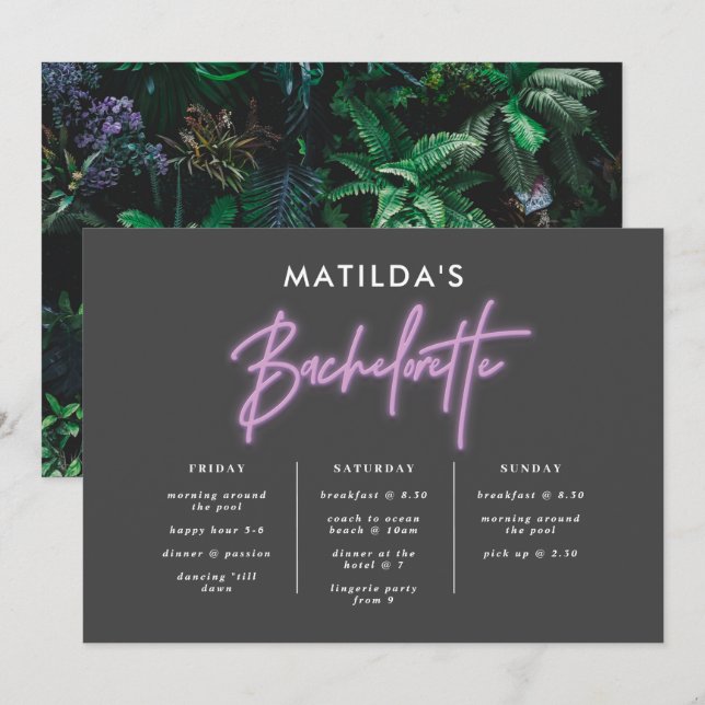 moderne , stijlvolle neonbachelorette route (Voorkant / Achterkant)