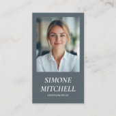 Moderne stijlvolle neutrale sociale media professi visitekaartje (Voorkant)