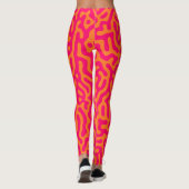 Moderne stijlvolle oranje fuchsia Leggings (Achterkant)