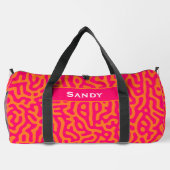 Moderne stijlvolle oranje fuchsia monogram naam plunjezak (Achterkant)
