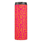 Moderne stijlvolle oranje fuchsia thermosbeker (Achterkant)