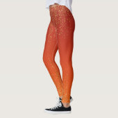 Moderne stijlvolle oranje gele glitters leggings (Links)