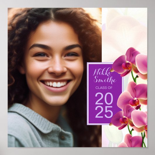 Moderne stijlvolle orchideeën foto Poster (Voorkant)