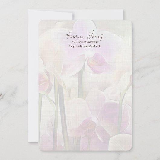 Moderne stijlvolle orchideeën | Jouw naam toevoege Notitiekaartje (Achterkant)