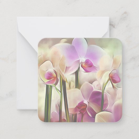 Moderne stijlvolle orchideeën | Jouw naam toevoege Notitiekaartje (Voorkant)