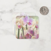 Moderne stijlvolle orchideeën | Jouw naam toevoege Notitiekaartje (Voorkant / Achterkant in situ)