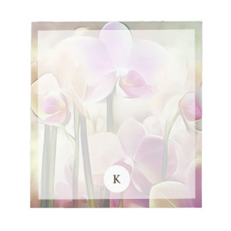 Moderne stijlvolle orchideeën | Voeg je Initiaal N Notitieblok