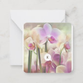 Moderne stijlvolle orchideeën | Voeg uw Initiaal t Notitiekaartje (Voorkant)