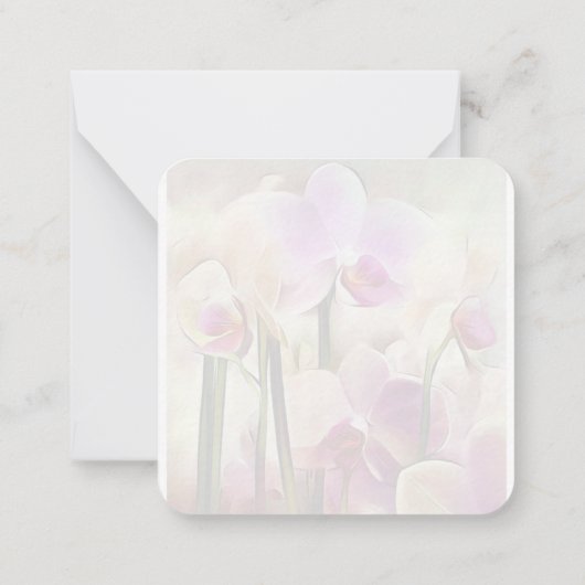 Moderne stijlvolle orchideeën | Voeg uw Initiaal t Notitiekaartje (Achterkant)