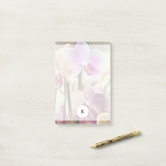 Moderne stijlvolle orchideeën | Voeg uw Initiaal t Post-it® Notes (Op bureau)