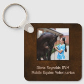 Moderne Stijlvolle Paardendierenarts Promotie Sleutelhanger (Voorkant)