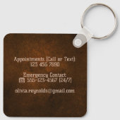 Moderne Stijlvolle Paardendierenarts Promotie Sleutelhanger (Achterkant)