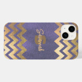 Moderne, stijlvolle Paars en goudvron Case-Mate iPhone Case (Achterkant (horizontaal))