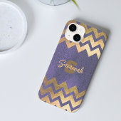 Moderne, stijlvolle Paars en goudvron Case-Mate iPhone Case