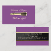 Moderne Stijlvolle Paars -Make-up-Lippenstift Visitekaartje (Voorkant / Achterkant)