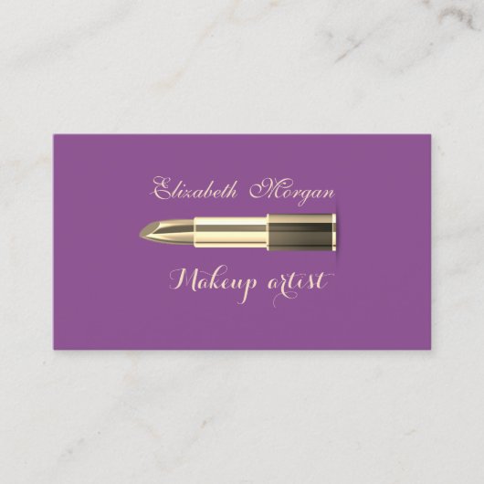 Moderne Stijlvolle Paars -Make-up-Lippenstift Visitekaartje (Voorkant)