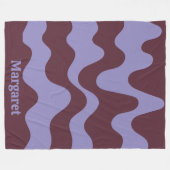 Moderne stijlvolle paarse & bruine aangepaste naam fleece deken (Voorkant (Horizontaal))