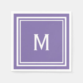 Moderne stijlvolle Paarse monogram Servet