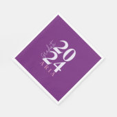 Moderne stijlvolle Paarse roze witte afstudeerfees Servet (Hoek)