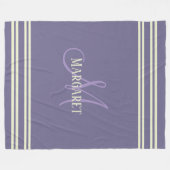 Moderne stijlvolle paarse witte gepersonaliseerde fleece deken (Voorkant (Horizontaal))