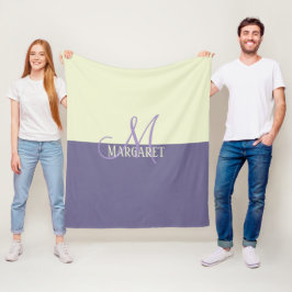 Moderne stijlvolle paarse witte gepersonaliseerde  fleece deken