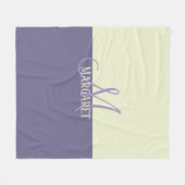 Moderne stijlvolle paarse witte gepersonaliseerde  fleece deken (Voorkant (Horizontaal))