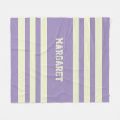 Moderne stijlvolle paarse witte gepersonaliseerde fleece deken (Voorkant (Horizontaal))