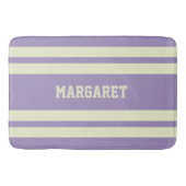 Moderne stijlvolle paarse witte monogramnaam  badmat (Voorkant)
