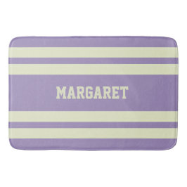 Moderne stijlvolle paarse witte monogramnaam  badmat