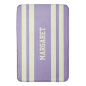 Moderne stijlvolle paarse witte monogramnaam  badmat (Voorkant Verticaal)