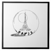 Moderne stijlvolle Paris City zwart wit Tegeltje (Voorkant)