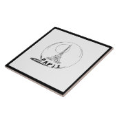 Moderne stijlvolle Paris City zwart wit Tegeltje (Zijkant)