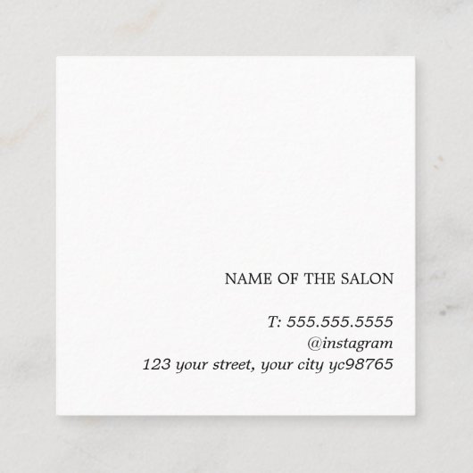 Moderne Stijlvolle Pastel Hair Pin Salon Vierkante Visitekaartje (Achterkant)