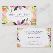 Moderne Stijlvolle Pastel Waterverven Bloemen Brui Visitekaartje (Voorkant / Achterkant)