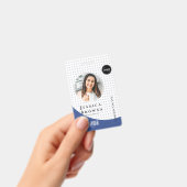 Moderne stijlvolle personeelsfoto barcode diepblau badge (Handheld)