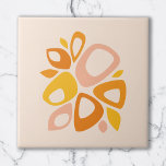 Moderne stijlvolle perzik goudsgeel Abstract Tegeltje<br><div class="desc">Mid Century Modern Abstract. Het bevat een reeks organische vormen met een prachtige reeks kleuren. Dit ontwerp zal een grote aanvulling op om het even welke binnenlandse decor maken. Ideaal voor degenen die van retro en  stijl houden. Het is ook een groot geschenk voor Birthdays en Kerstmis.</div>