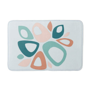 Moderne Stijlvolle Perzik Turquoise Zalm Abstract Badmat