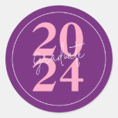 Moderne stijlvolle Photo Afstuderen Envelope Seal Ronde Sticker (Voorkant)