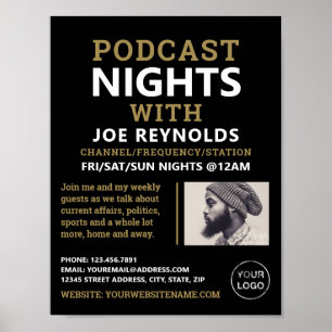 Moderne & Stijlvolle Podcaster, Podcastreclame Poster