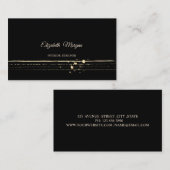 Moderne stijlvolle professional, zwart, Gold Strip Visitekaartje (Voorkant / Achterkant)