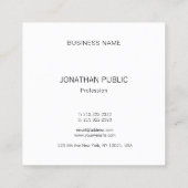 Moderne, stijlvolle, professionele Sjabloon Luxe Vierkante Visitekaartje (Achterkant)