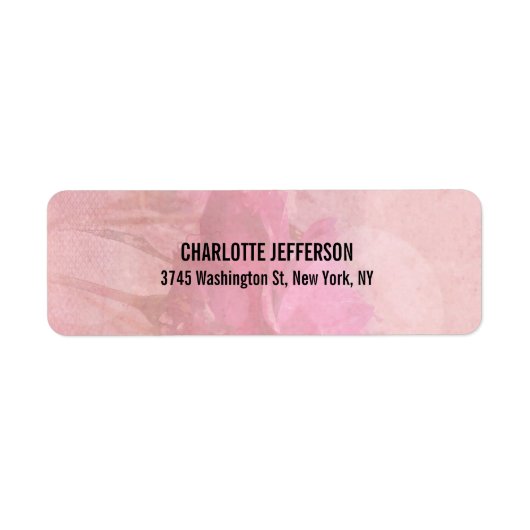 Moderne stijlvolle professionele trendy roze roos etiket (Voorkant)