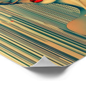 Moderne Stijlvolle Regenboog Abstract Mooie Vrouw Poster (Hoek)