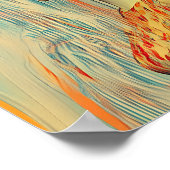 Moderne Stijlvolle Regenboog Abstract Mooie Vrouw Poster (Hoek)