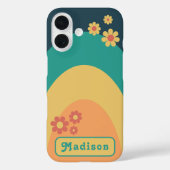 Moderne Stijlvolle Retro 70s Groovy Gepersonalisee Case-Mate iPhone Case (Achterkant)