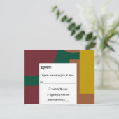 Moderne, stijlvolle retrokleurrijke Abstracte kuns RSVP Kaartje (Staand voorkant)