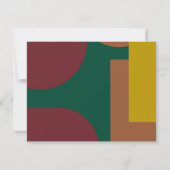 Moderne, stijlvolle retrokleurrijke Abstracte kuns RSVP Kaartje (Achterkant)