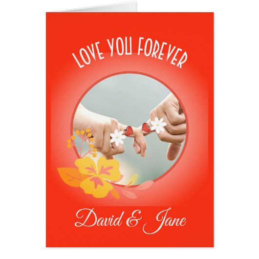 Moderne Stijlvolle Rode Liefde Foto Valentijnsdag (Voorkant)